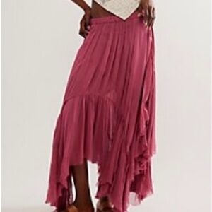 Free People Flowing Rose Maxi Skirt